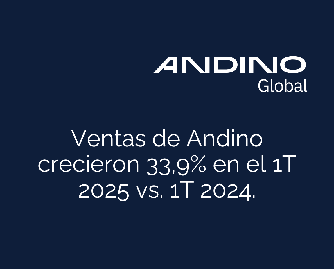 Imagen de  Ventas de Andino crecieron 33,9% en el 1T 2025 vs. 1T 2024.